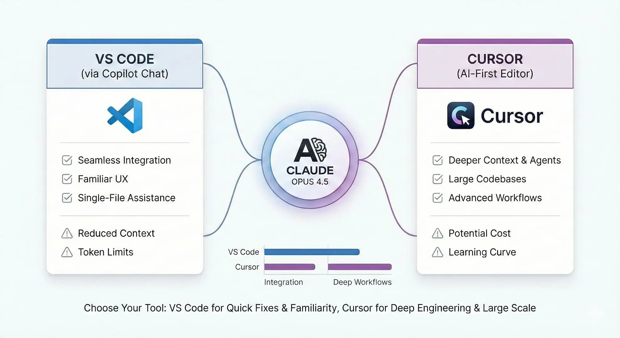Opus 4.5 in VS Code vs. Opus 4.5 in Cursor — Ultimate Comparison for Developers
